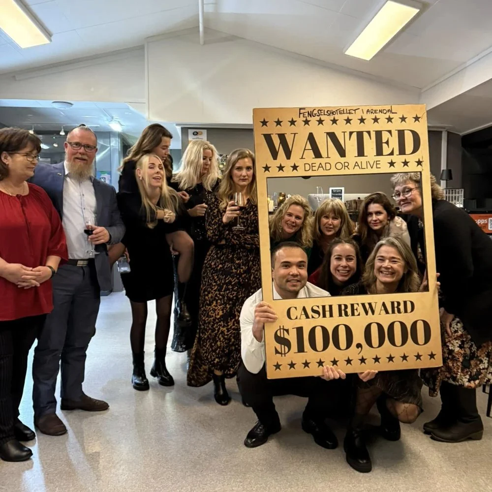 Teambuilding med Most Wanted skilt på Fengselhotellet i Arendal